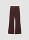 Brown Flared Stretch Cotton Trousers_5