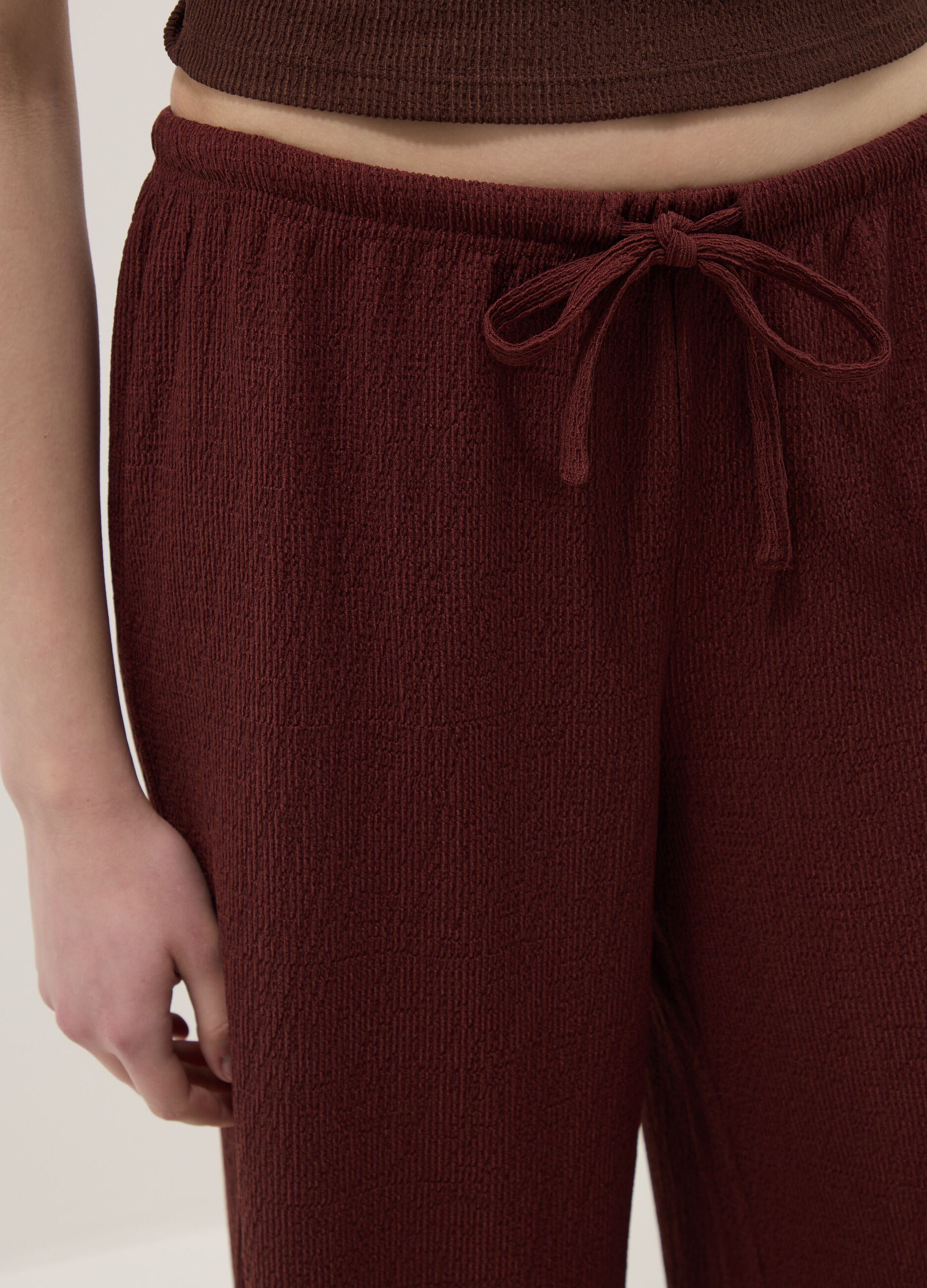 Brown wide-leg joggers