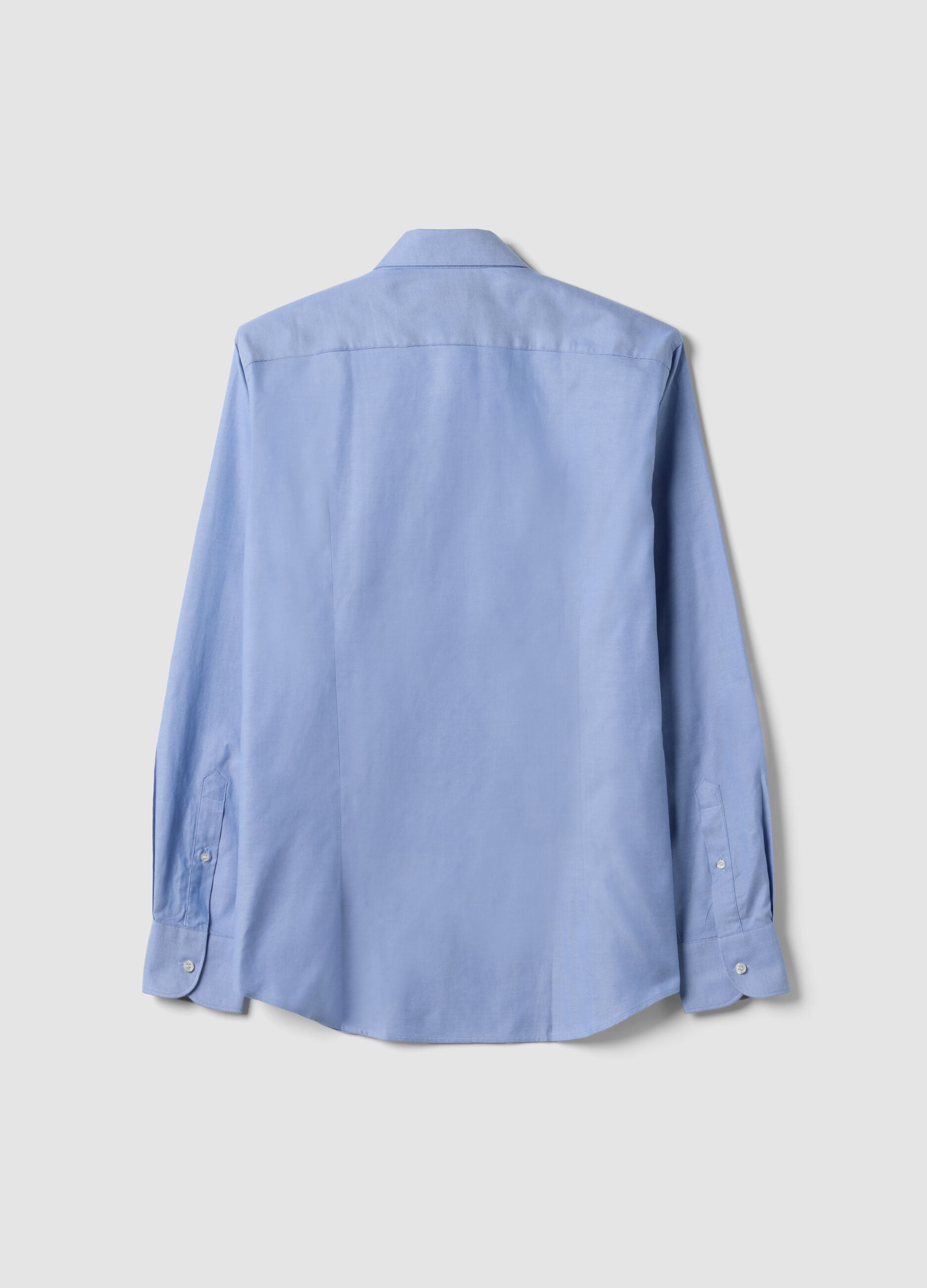Light blue oxford shirt in pure double-twisted cotton, slim fit
