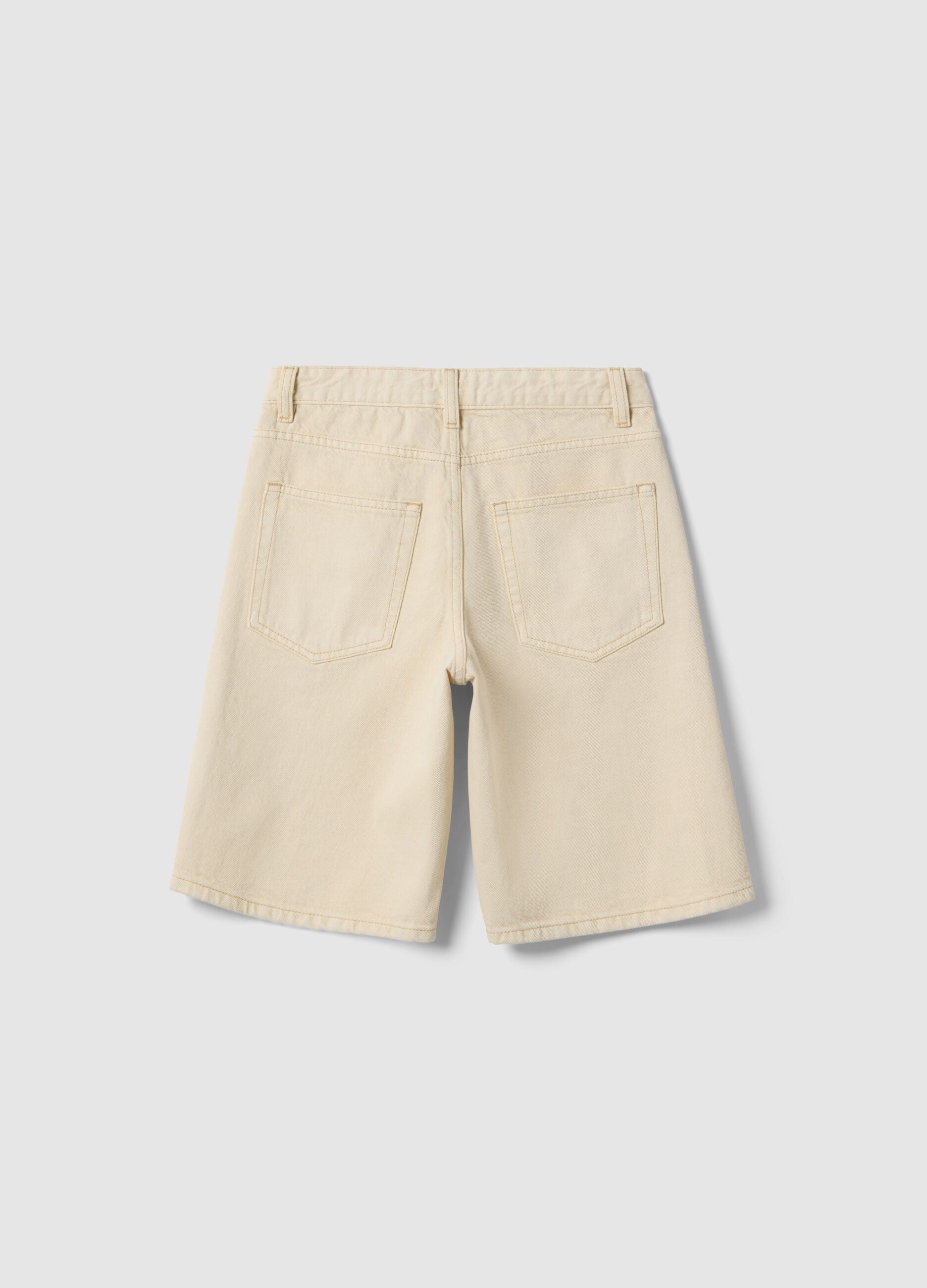 Boys' Beige Pure Cotton Baggy Shorts