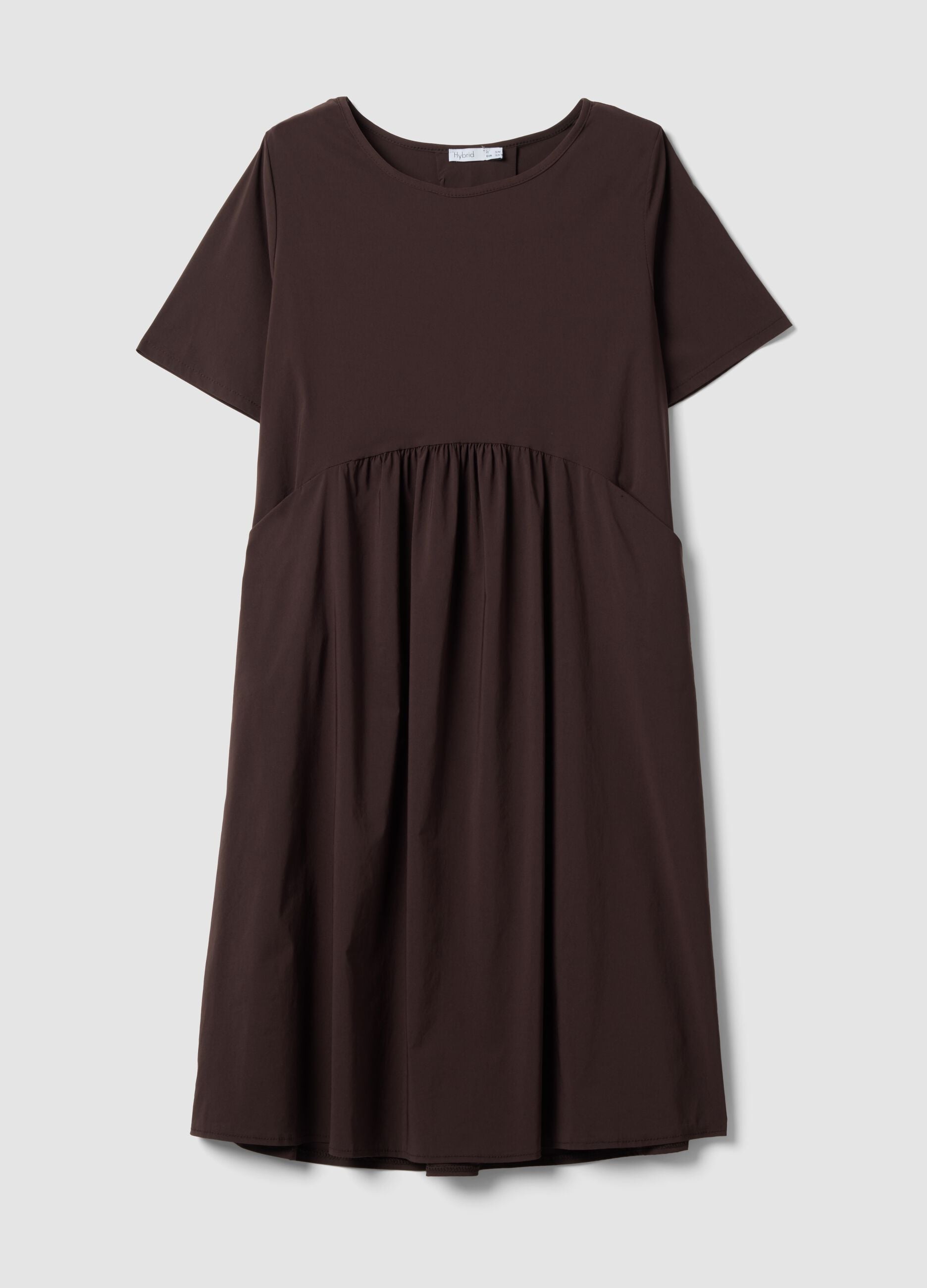 Brown midi stretch viscose dress, regular fit