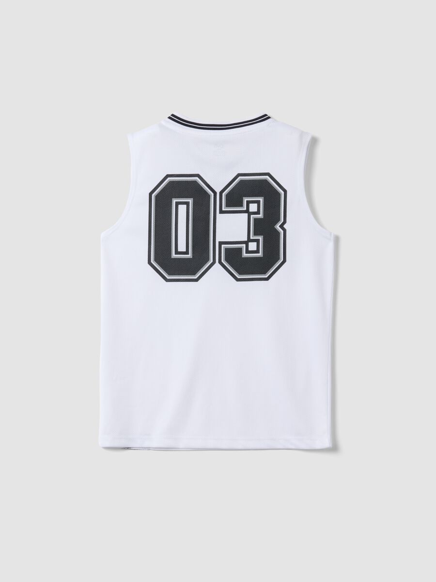 Canotta bianca sportiva da ragazzo relaxed fit con scollo a V_4