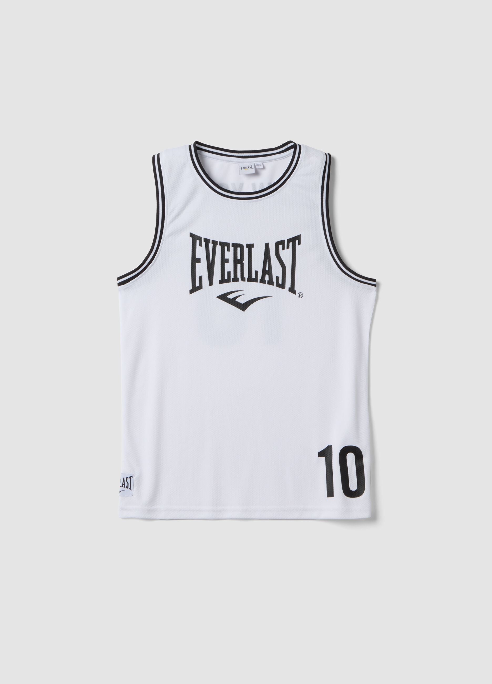 White regular-fit boys&rsquo; vest with contrast piping, oversized style
