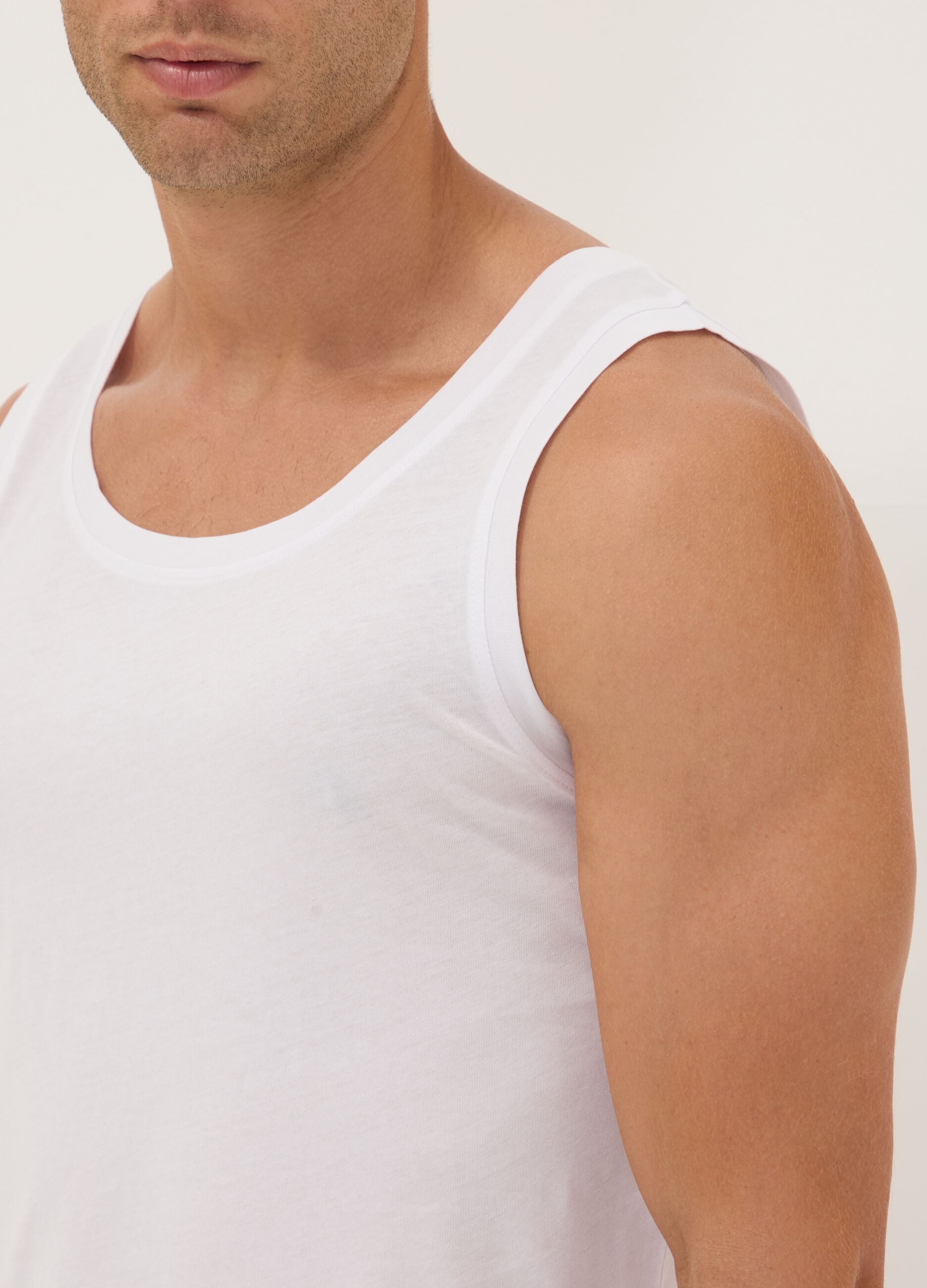 2-pack of white vests in pure extra-fine cotton