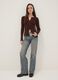 Brown viscose blend fitted cardigan_1