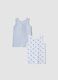 2-pack of blue and white organic cotton vests with print_1