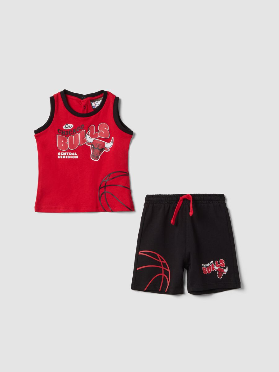 Red pure cotton set with top and shorts for baby boy, regular fit_0