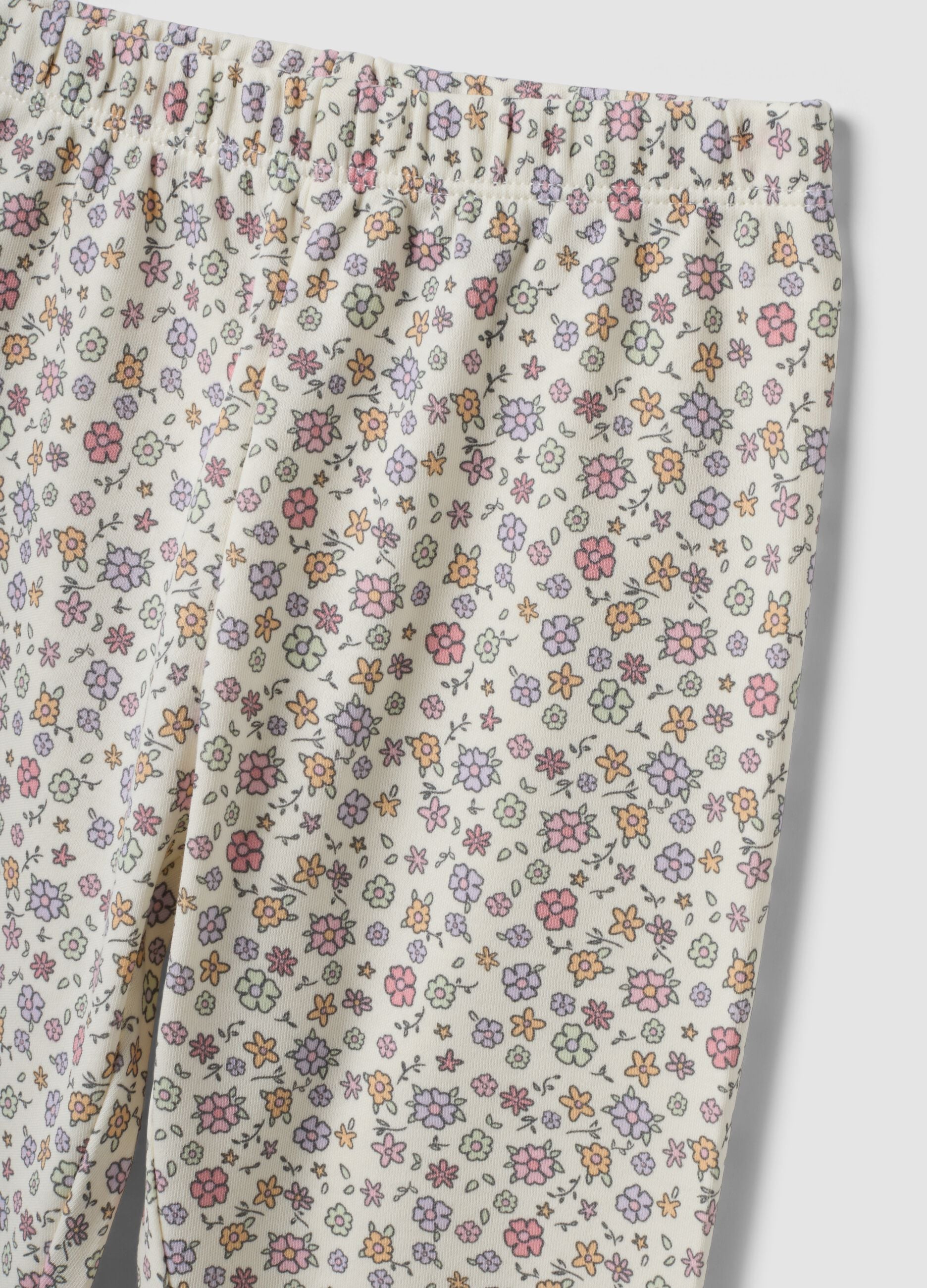 White floral pure organic cotton pyjamas for baby girl