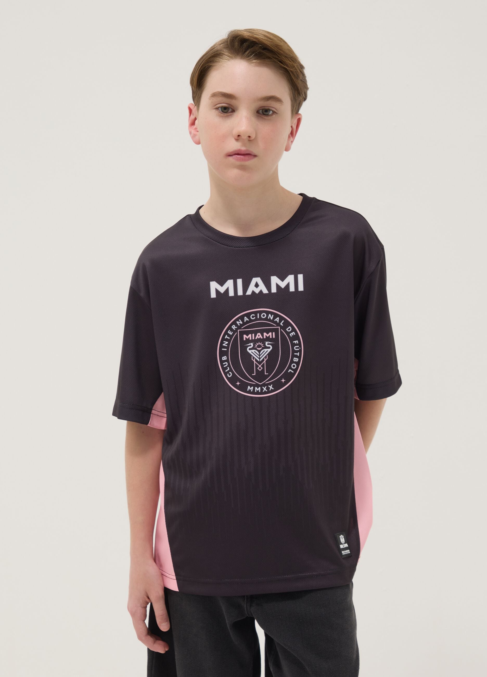Miami CF black short-sleeve T-shirt, regular fit