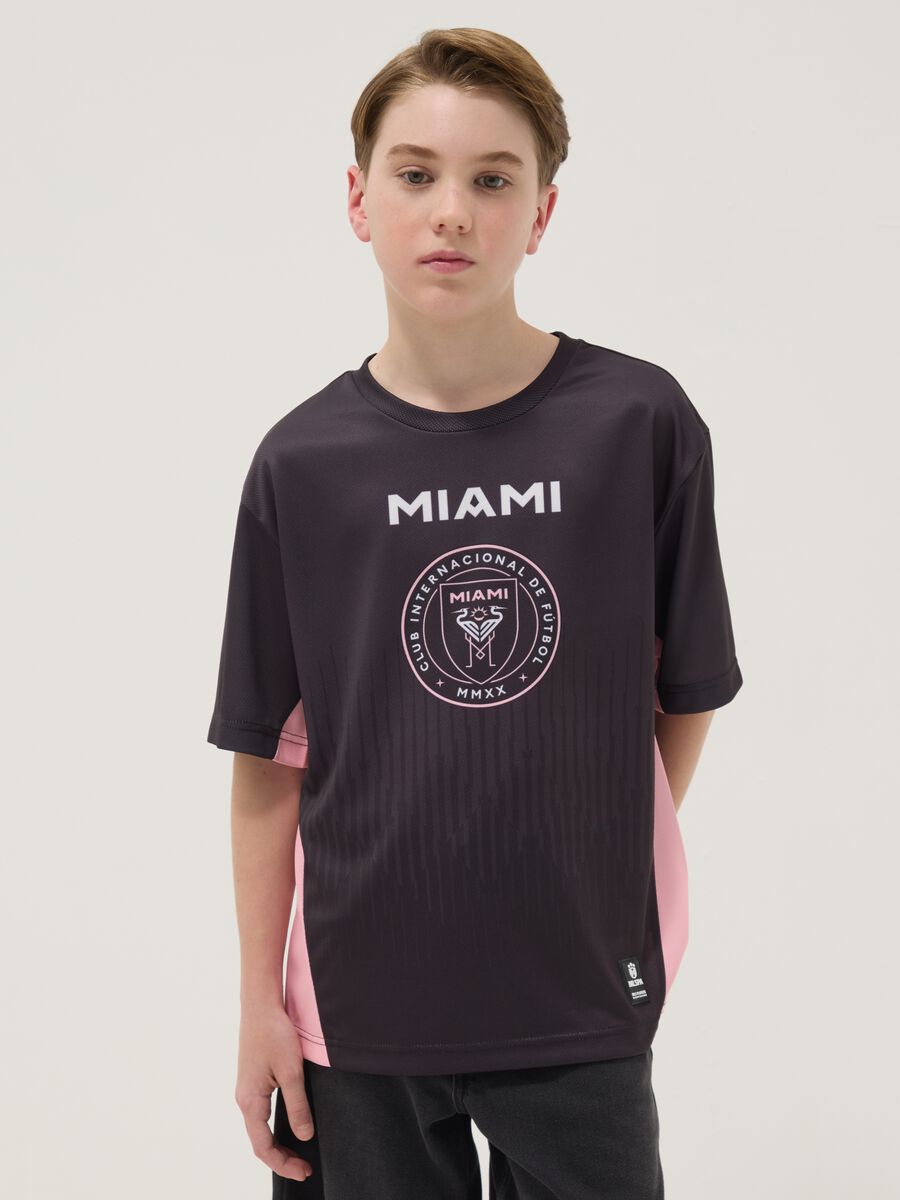 T-shirt nera a maniche corte Miami CF regular fit_0