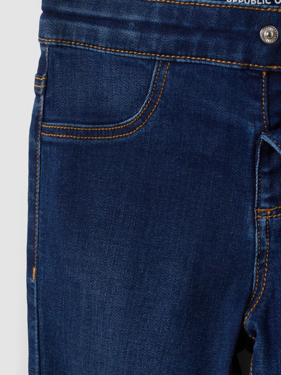 Girls&rsquo; blue flared jeans in stretch cotton and viscose_3
