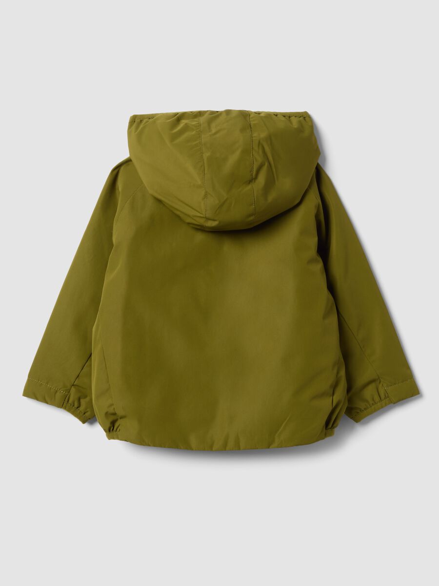 Giacca idrorepellente verde con cappuccio e zip regular fit per bimbo_1