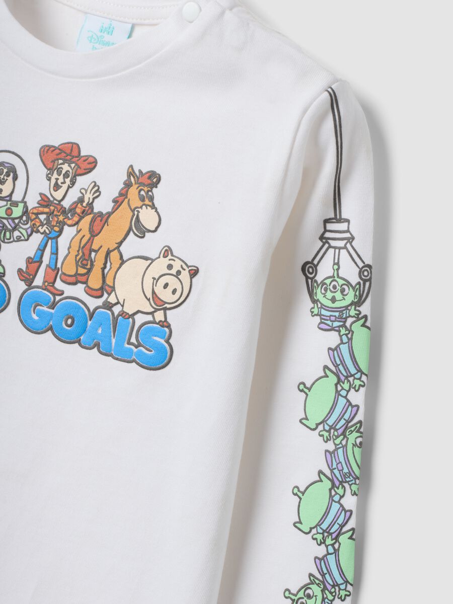 White long-sleeved pure cotton Toy Story top for baby boys_2