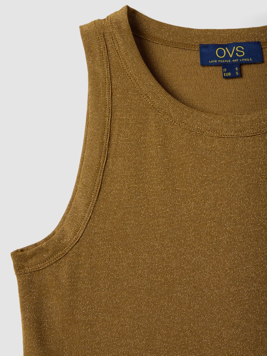 Yellow glitter top regular fit with thin straps_5