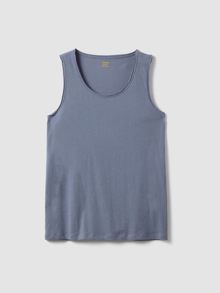 Blue pure cotton vest top_4