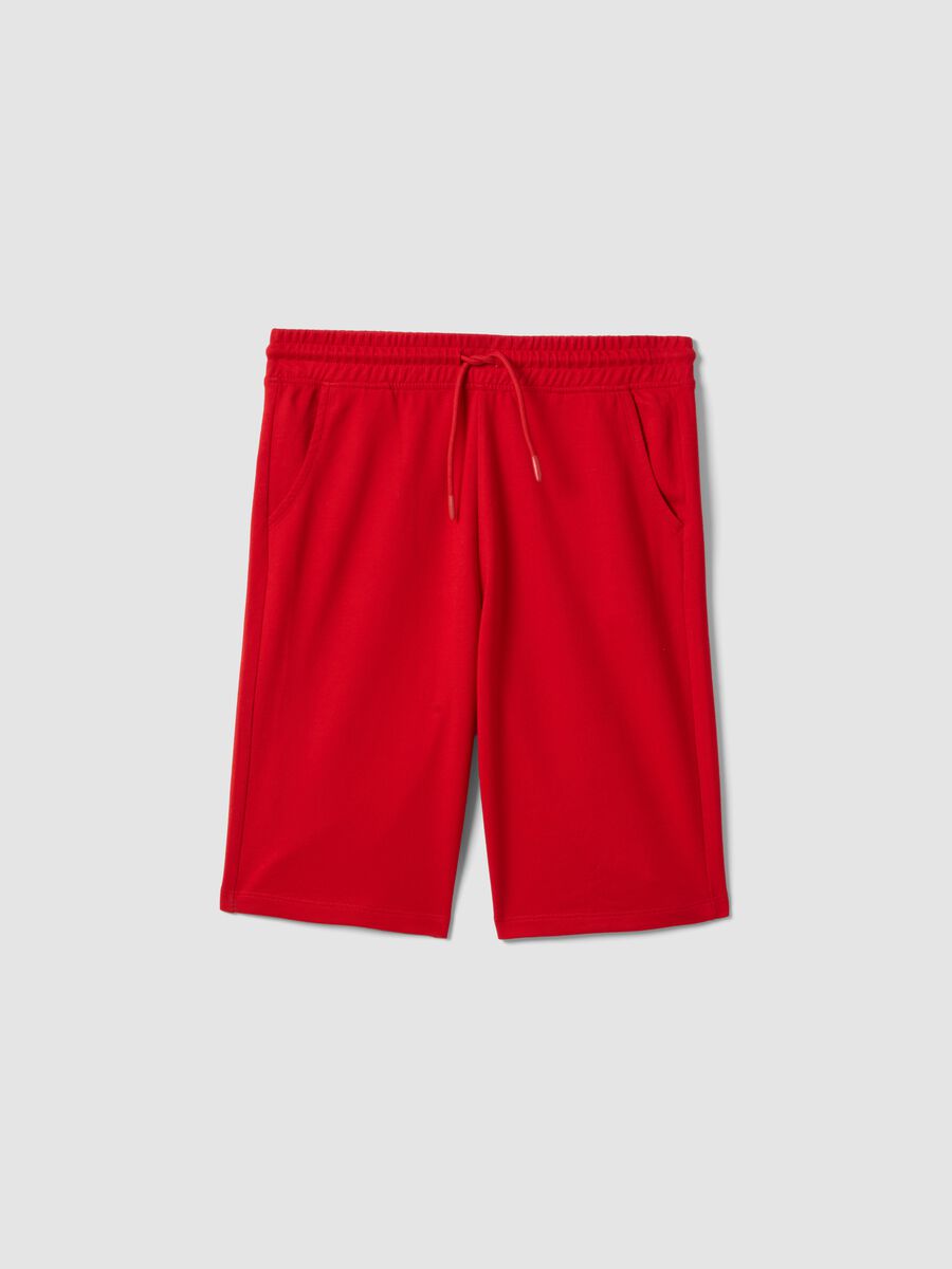 Boys&rsquo; red cotton-blend comfort-fit shorts_3