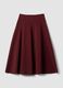 Purple stretch viscose skirt with high waistband and regular waist_6