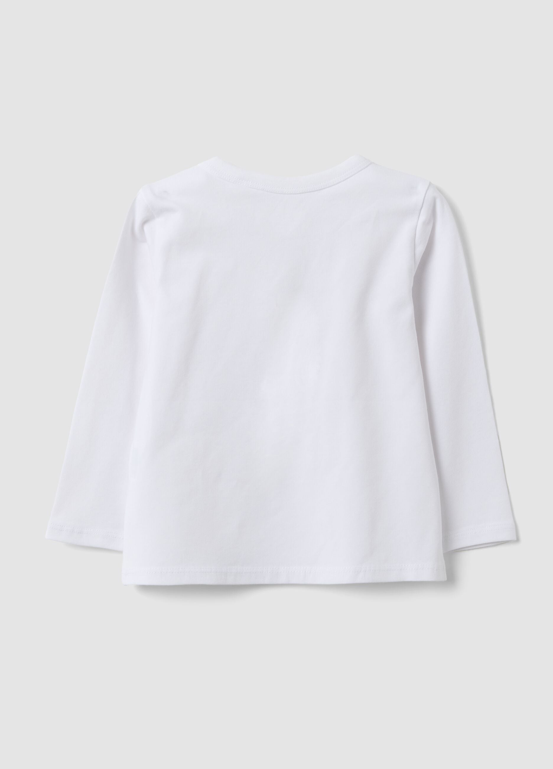 White long-sleeved organic cotton T-shirt