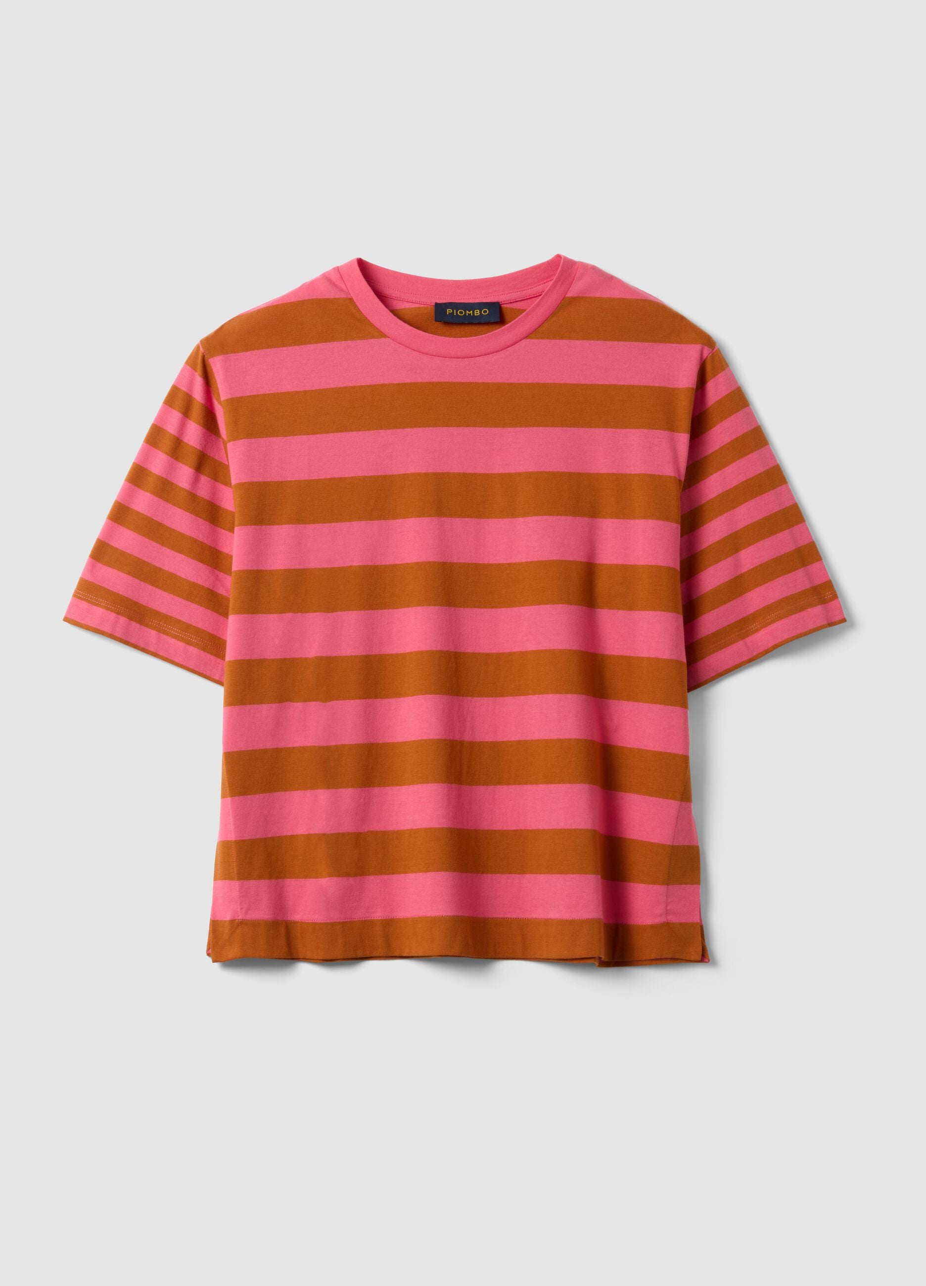 Pink striped pure cotton T-shirt
