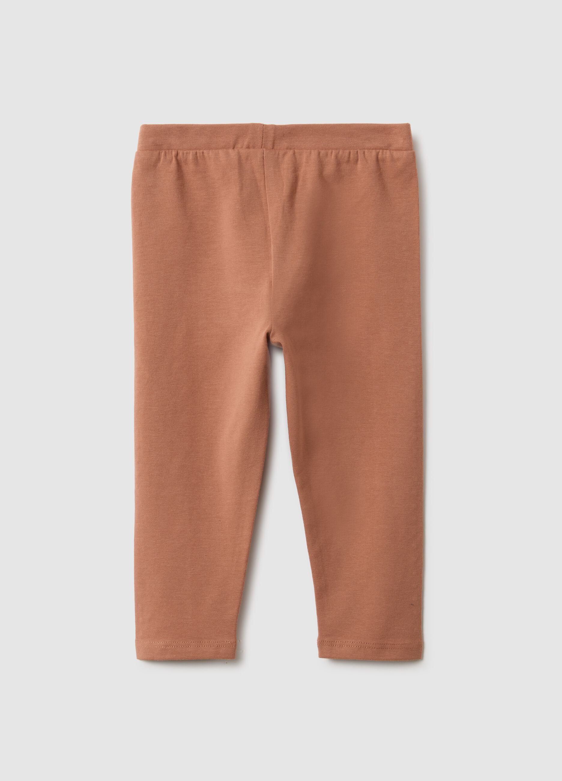 Orange Slim Fit Baby Cotton Leggings