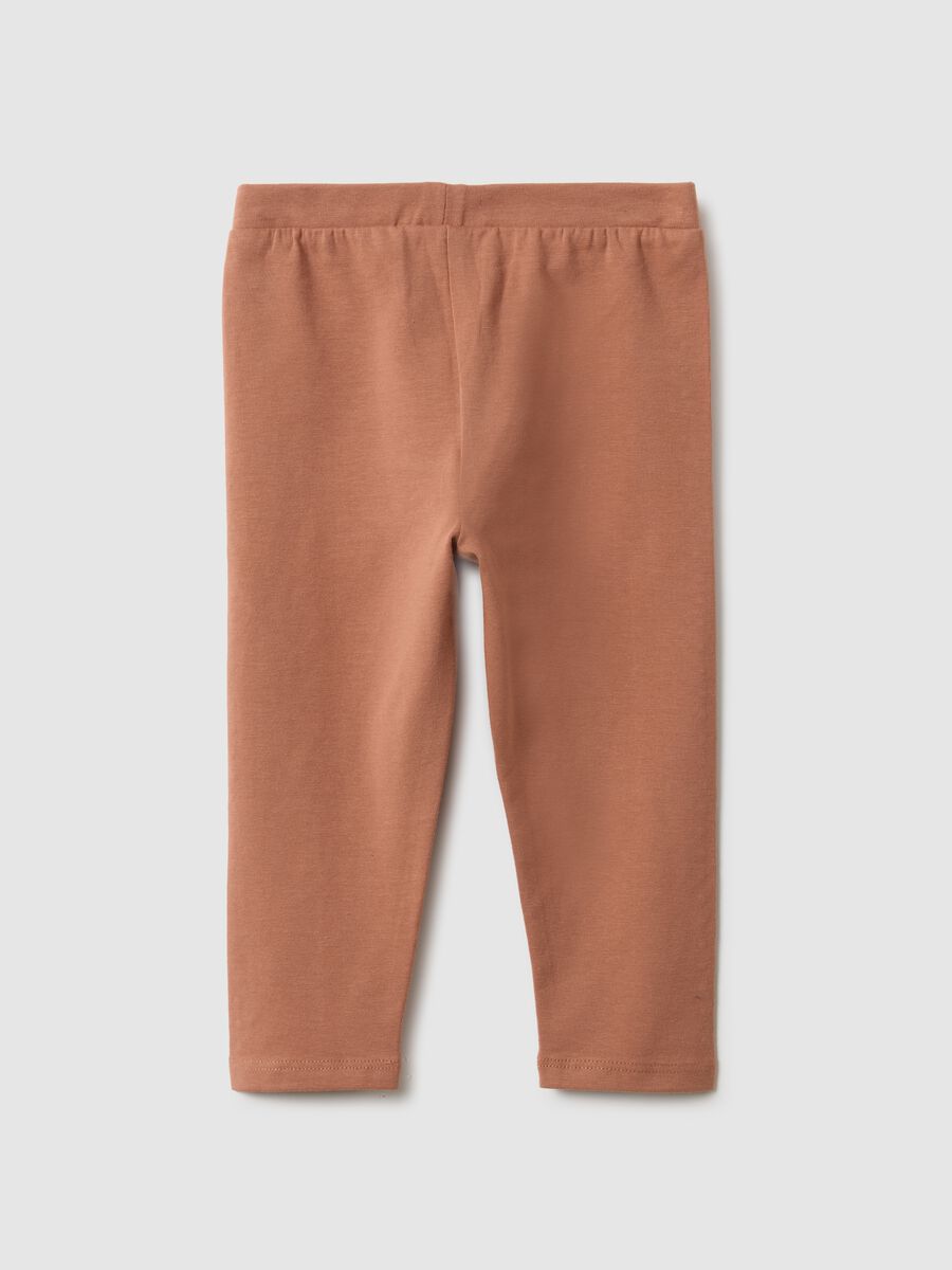 Leggings in cotone elasticizzato arancione da bimba slim fit_1