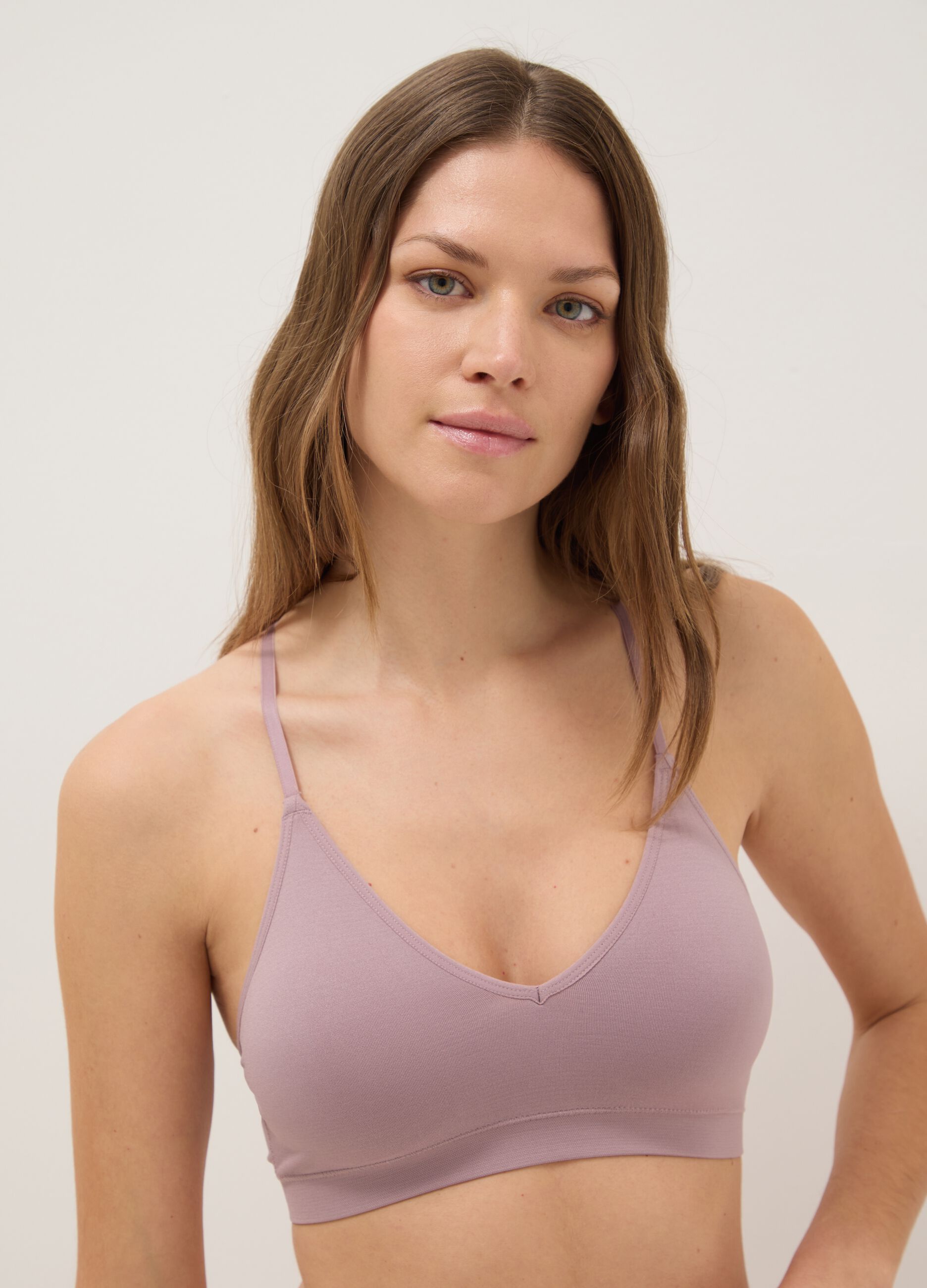 Pink Bralette Bra with Removable Padding