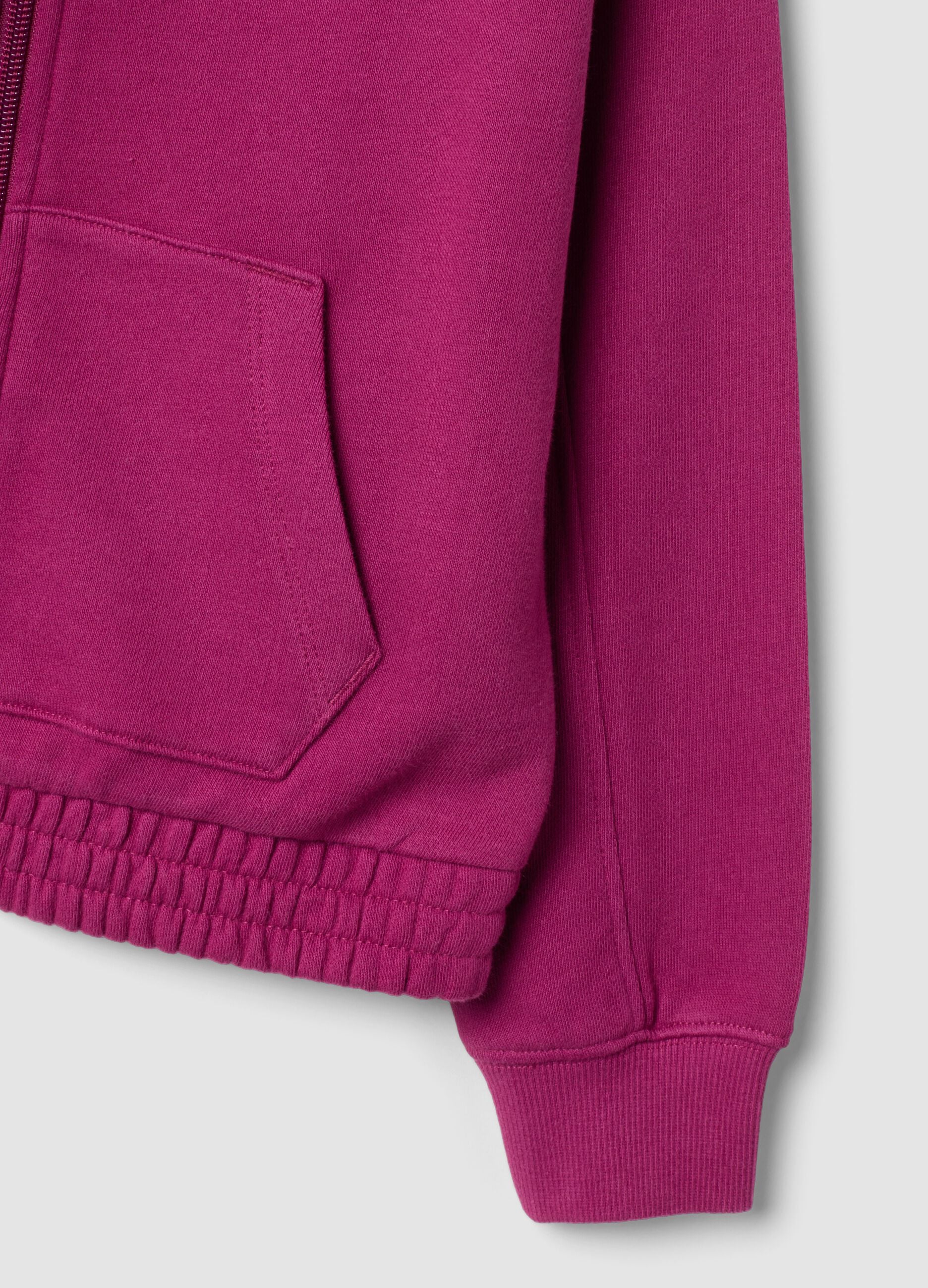 Purple pure cotton hooded sweatshirt