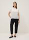 White short-sleeve T-shirt with soft neckline, regular fit_1