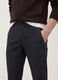 Grey slim-fit stretch viscose twill chino trousers_3