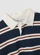 Blue pure-cotton striped rugby polo with classic collar_1