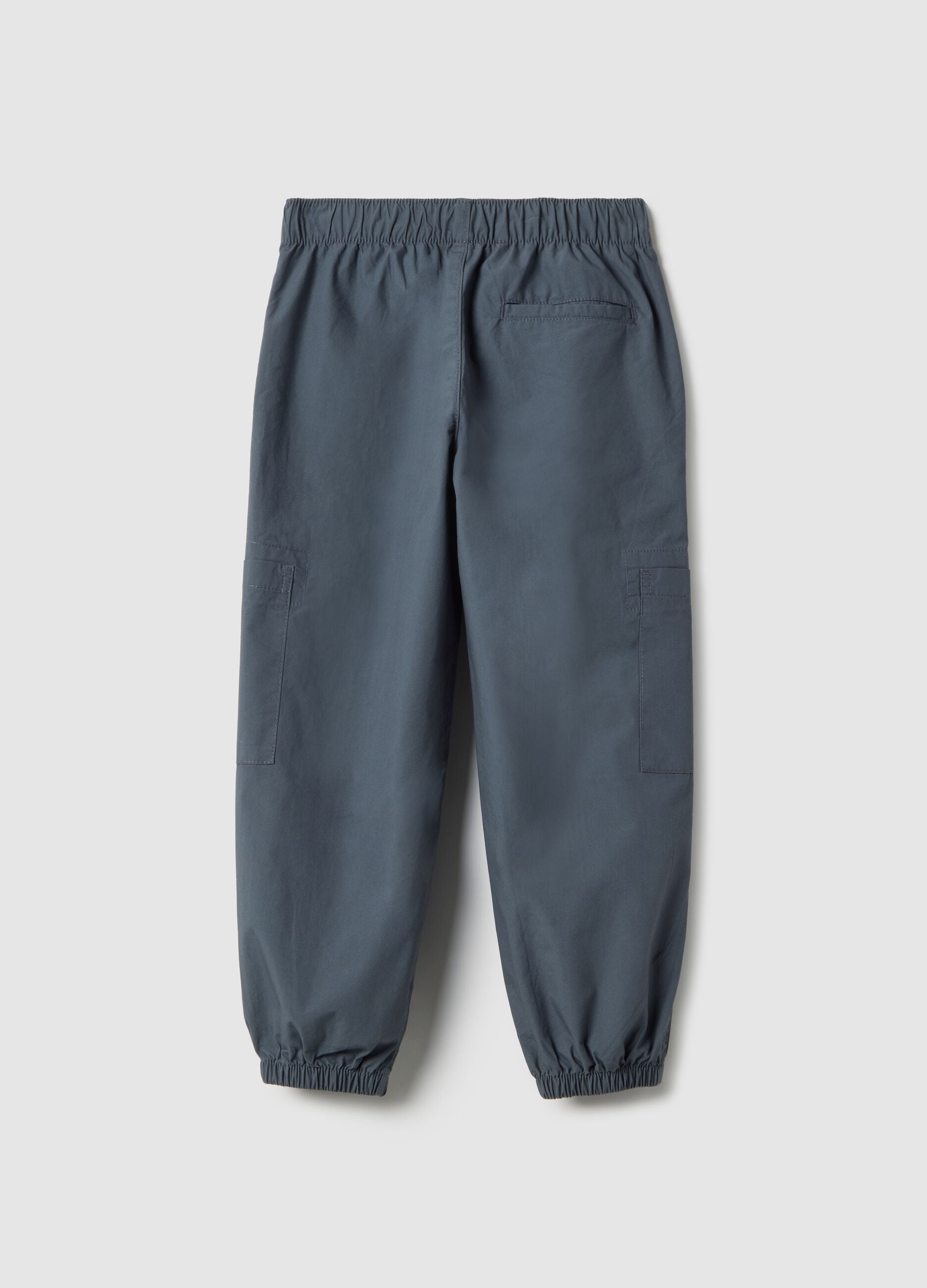 Blue pure cotton jogger pants for boys, regular fit