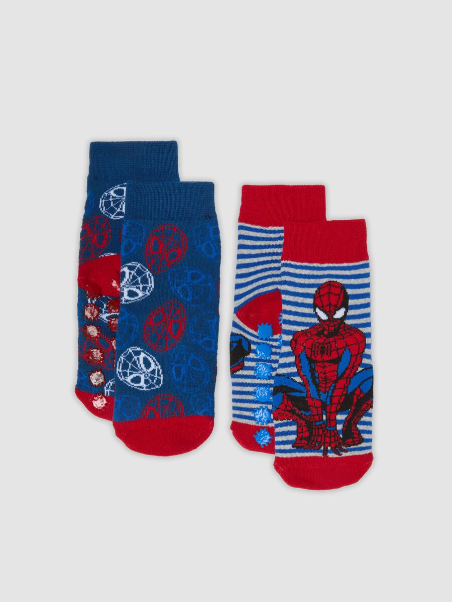 Bipack calze antiscivolo in cotone organico elasticizzato a tema MARVEL Spider-Man_0