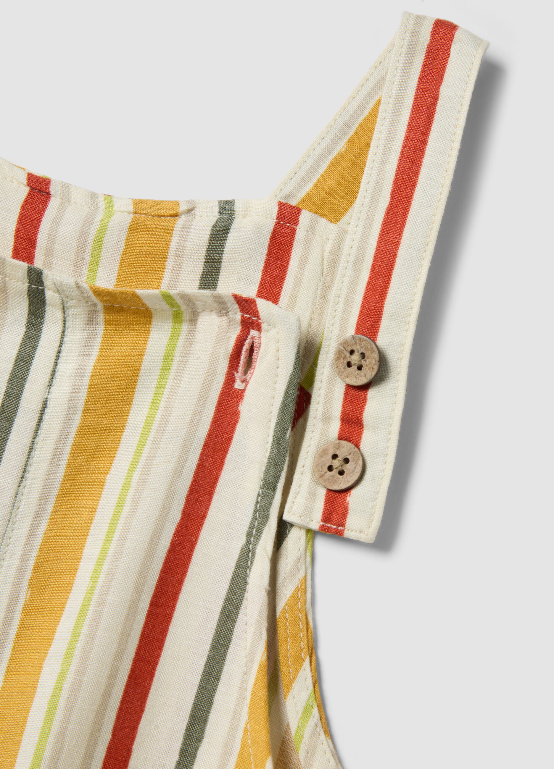 Multicoloured striped viscose blend dungarees for boys with regular fit