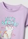 Girls' regular fit pure cotton violet T-shirt with print_2