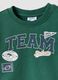Green pure cotton crew-neck sweatshirt with print for boys, regular fit_2
