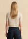 Beige crochet-style cotton and linen blend cardigan with deep V-neck, regular fit_3