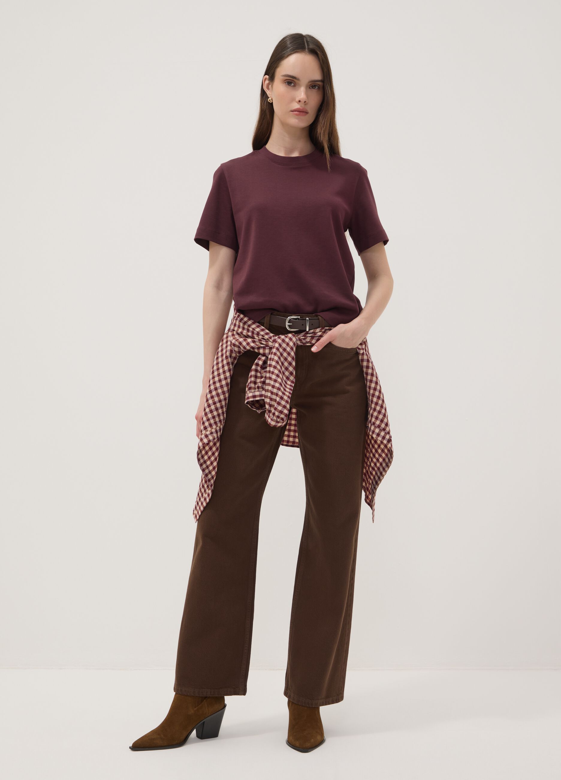 T-shirt The Iconic Tee viola in puro cotone relaxed fit