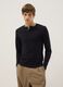 Black pure cotton regular fit top with buttons_0