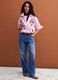 High-waisted wide-leg blue jeans in pure cotton_1