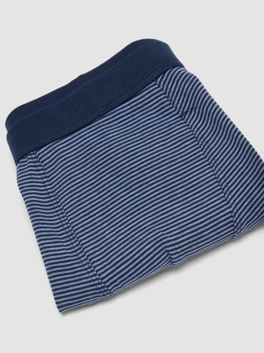Boys' blue striped stretch organic cotton boxer shorts_3