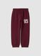 Red pure cotton jogger trousers with print_0