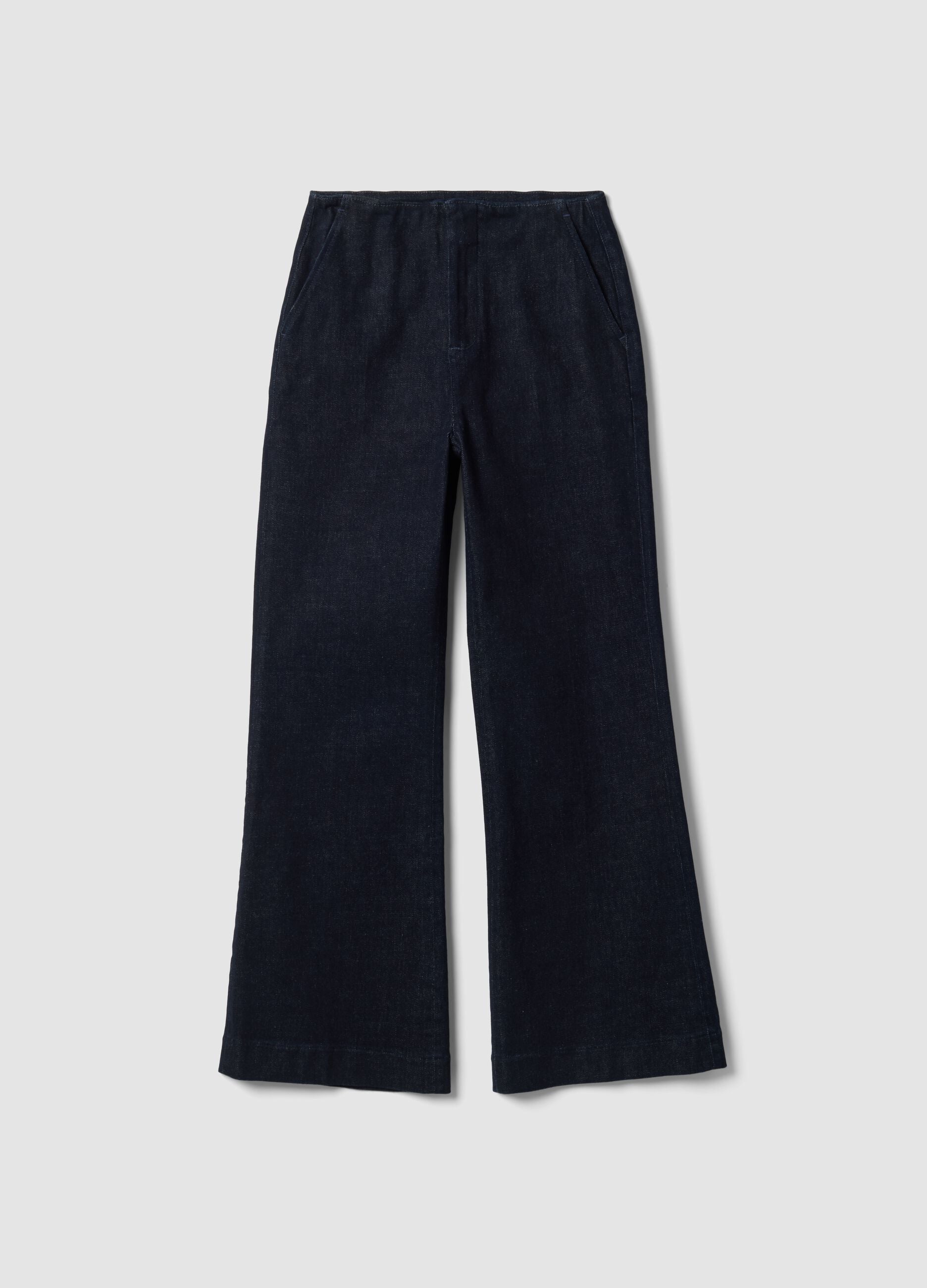 Blue stretch-cotton straight-fit jeans