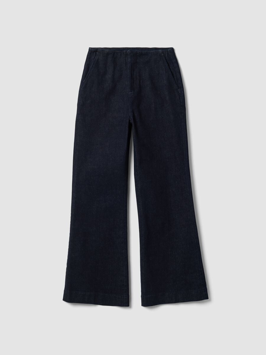 Blue stretch-cotton straight-fit jeans_4