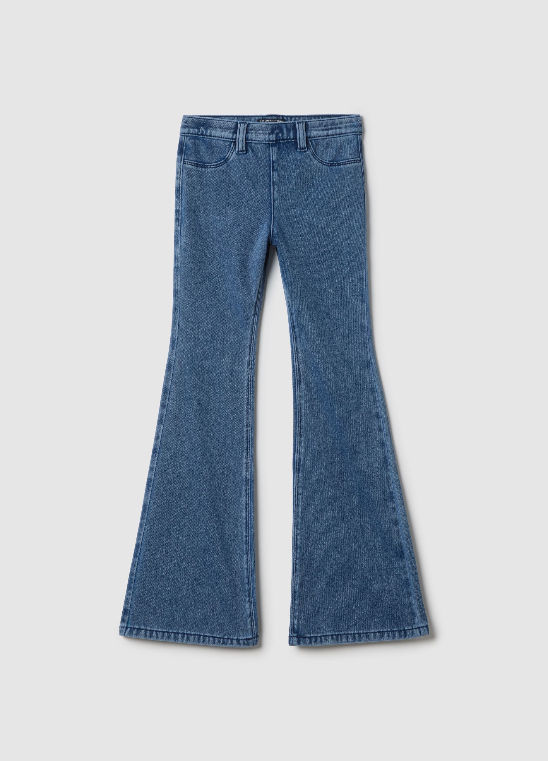 Girls' Blue Denim Flare Fit Jeans