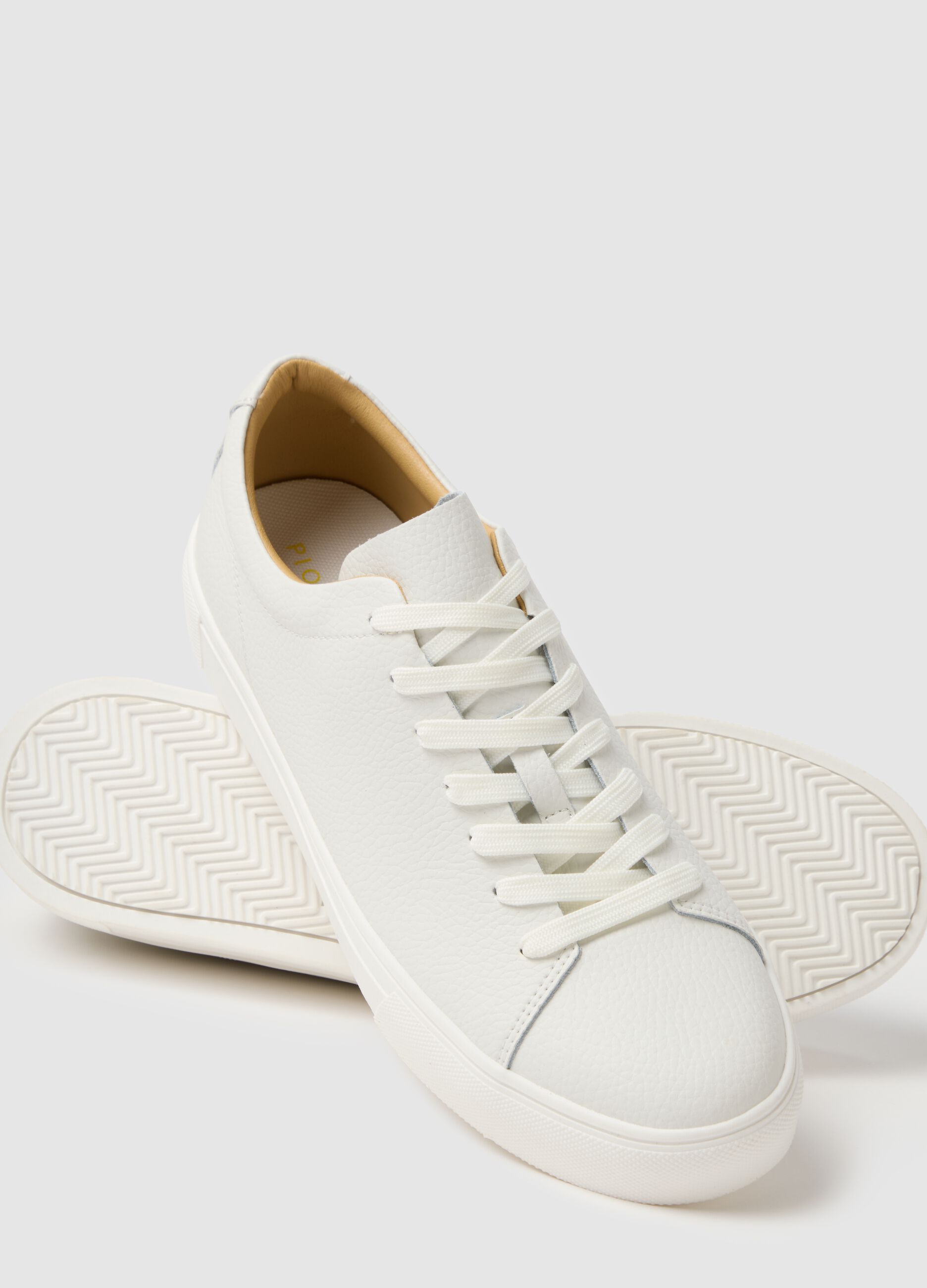 White genuine leather sneakers