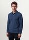 Blue long-sleeve regular-fit polo in organic cotton piqu&eacute;_0