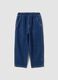 Blue cotton and viscose blend joggers with elasticated waistband for boys_0