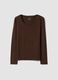 Brown stretch-viscose crew-neck slim-fit T-shirt_4