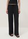 Pantaloni elasticizzati neri wide leg con texture increspata_2