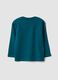 Green pure organic cotton crew-neck T-shirt with chest pocket for baby boy_1